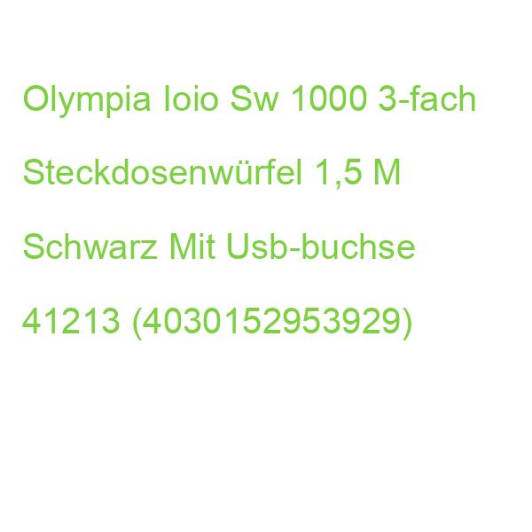 Ioio Sw 1000 3-fach Steckdosenwürfel 1,5 M Schwarz Mit Usb-buchse 41213 (4030152953929)