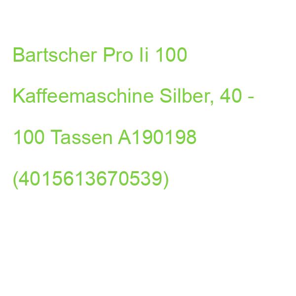 Bartscher Pro Ii 100 Kaffeemaschine Silber, 40 - 100 Tassen A190198 (4015613670539)