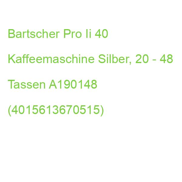 Bartscher Pro Ii 40 Kaffeemaschine Silber, 20 - 48 Tassen A190148 (4015613670515)