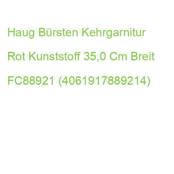 Haug Bürsten Kehrgarnitur Rot Kunststoff 35,0 Cm Breit FC88921 (4061917889214)