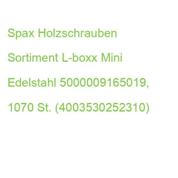 Spax Holzbauschrauben-sortiment L-boxx Mini Edelstahl 5000009165019 (4003530252310)