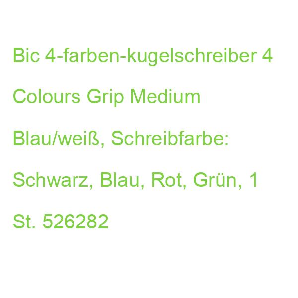 Bic 4-farben-kugelschreiber 4 Colours Grip Medium Blau/weiß, Schreibfarbe: Schwarz, Blau, Rot, Grün, 1 St. 526282