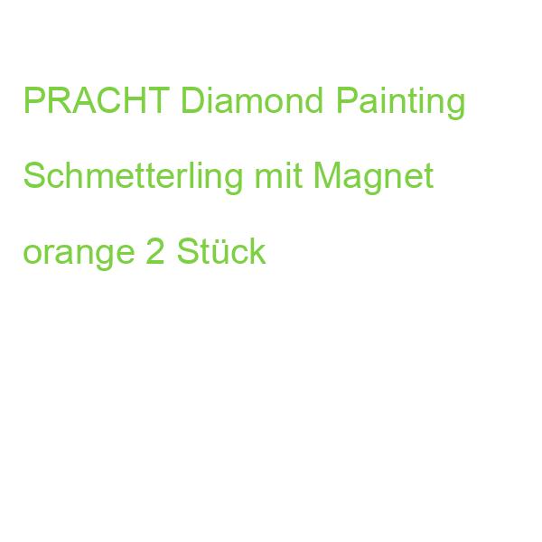 PRACHT Diamond Painting Schmetterling mit Magnet orange 2 Stück