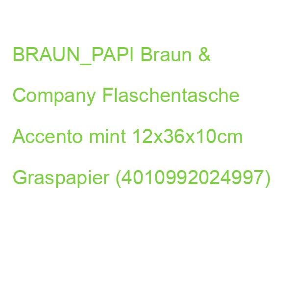 BRAUN_PAPI Braun & Company Flaschentasche Accento mint 12x36x10cm Graspapier (4010992024997)