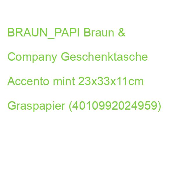 BRAUN_PAPI Braun & Company Geschenktasche Accento mint 23x33x11cm Graspapier (4010992024959)