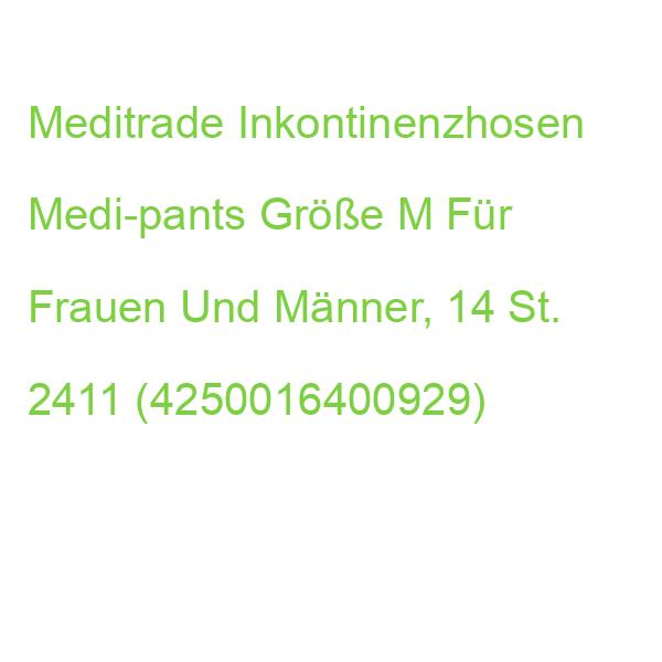 Meditrade Inkontinenzhosen Medi-pants Größe M Für Frauen Und Männer, 14 St. 2411 (4250016400929)