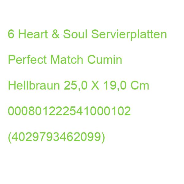 6 Heart & Soul Servierplatten Perfect Match Cumin Hellbraun 25,0 X 19,0 Cm 000801222541000102 (4029793462099)