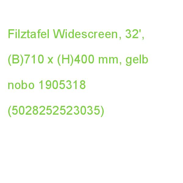 Filztafel Widescreen, 32', (B)710 x (H)400 mm, gelb nobo 1905318 (5028252523035)