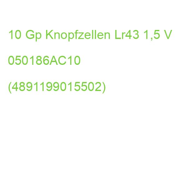 10 Gp Knopfzellen Lr43 1,5 V GP186ASTD502C10 (4891199015502)