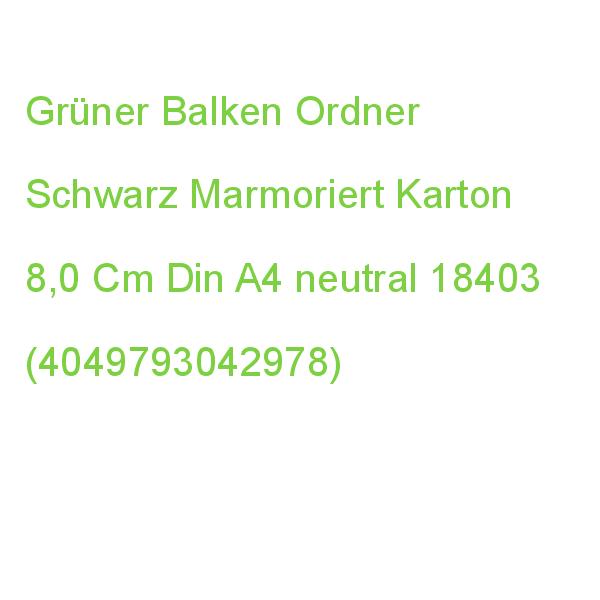 Grüner Balken Ordner Schwarz Marmoriert Karton 8,0 Cm Din A4 18403 (4049793042978)