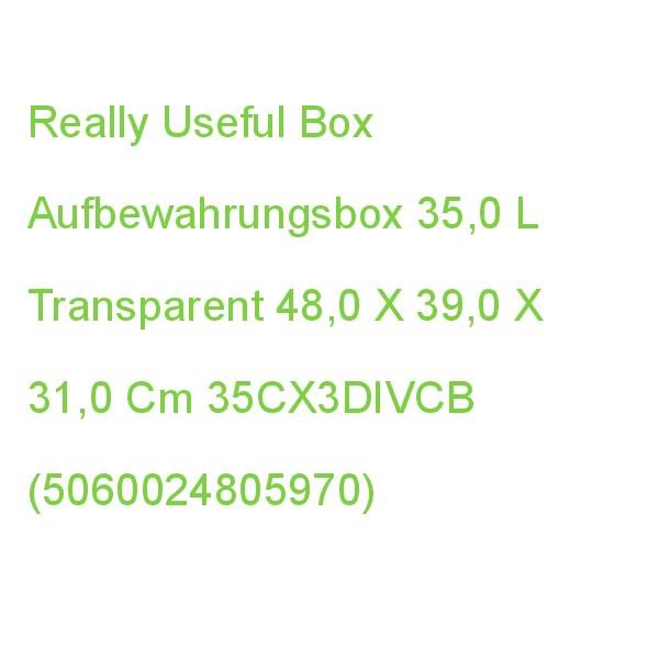 Really Useful Box Aufbewahrungsbox 35,0 L Transparent 48,0 X 39,0 X 31,0 Cm 35CX3DIVCB (5060024805970)