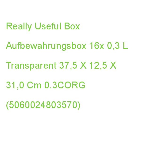 Really Useful Box Kleinteilemagazin 16x 0,3 L Transparent 37,5 X 12,5 X 31,0 Cm 0.3CORG (5060024803570)