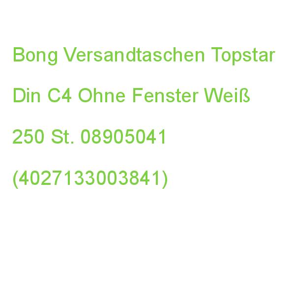 Bong Versandtaschen Topstar Din C4 Ohne Fenster Weiß 250 St. 08905041 (4027133003841)