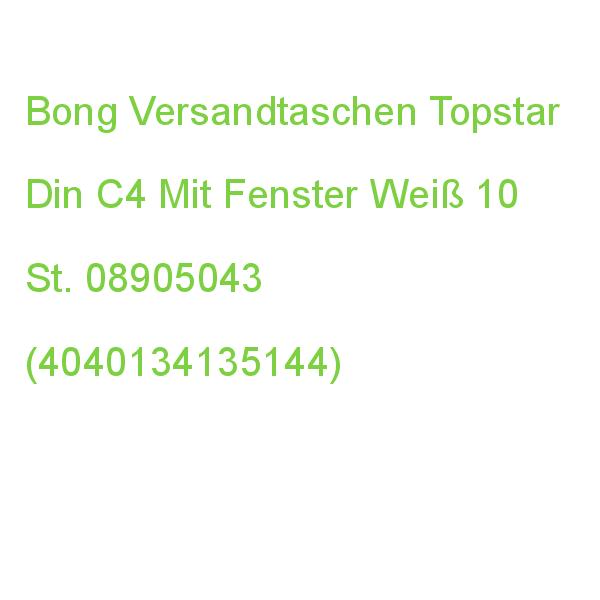 Bong Versandtaschen Topstar Din C4 Mit Fenster Weiß 10 St. 08905043 (4040134232553)