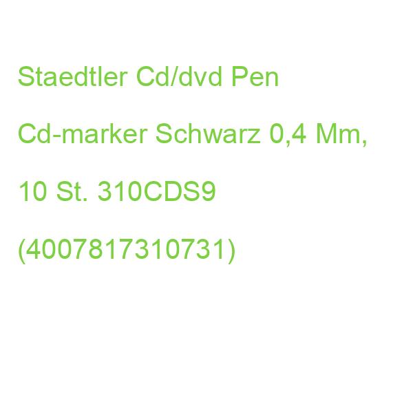 Staedtler Cd/dvd Pen Cd-marker Schwarz 0,4 Mm, 10 St. 310CDS9 (4007817310731)