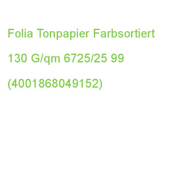 Folia Tonpapier Sonderedition 25 Farbsortiert 130 G/qm 25 Blatt 6725/25 99 (4001868049152)