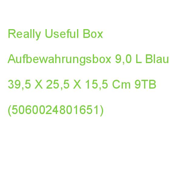 Really Useful Box Aufbewahrungsbox 9,0 L Transparent, Blau 39,5 X 25,5 X 15,5 Cm 9TB (5060024801651)