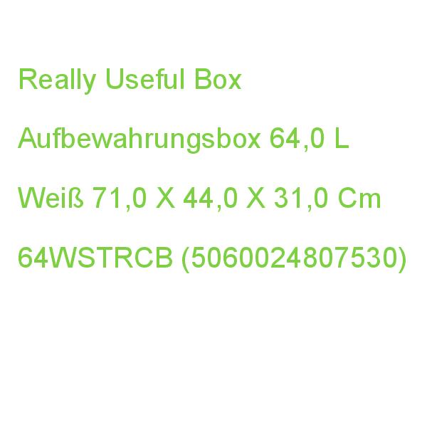 Really Useful Box Aufbewahrungsbox 64,0 L Weiß 71,0 X 44,0 X 31,0 Cm 64WSTRCB (5060231634905)