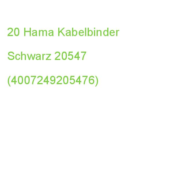 20 Hama Kabelbinder Schwarz 00221009 (4047443508362)