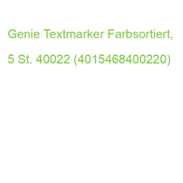 Genie Textmarker Farbsortiert, 5 St. 40022 (4015468400220)