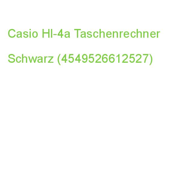 Casio Hl-4a Taschenrechner Schwarz (4549526612527)
