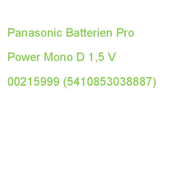 2 Panasonic Batterien Pro Power Mono D 1,5 V 00215999 (5410853038887)