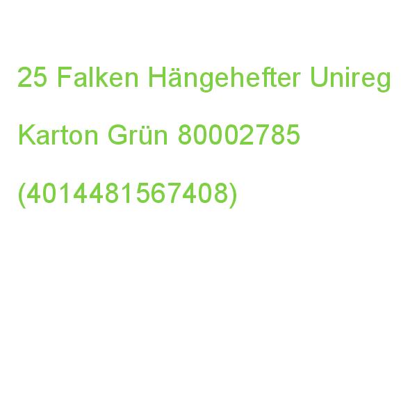 25 Falken Hängehefter Unireg Karton Grün 1 X Kaufmännische Heftung 80002785 (4014481567408)
