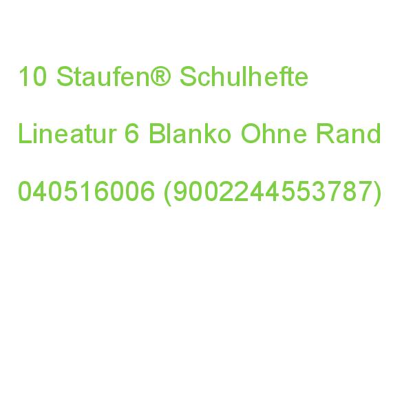 10 Staufen Schulhefte Lineatur 6 Blanko Din A5 Ohne Rand, 16 Blatt 040516006 (9002244553787)