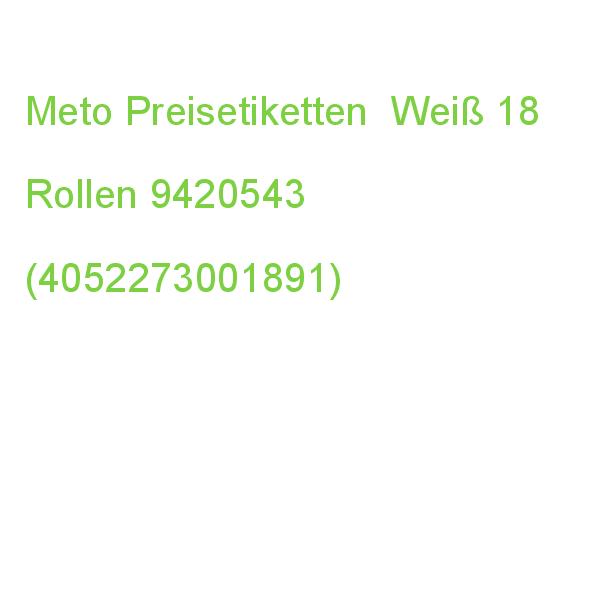 Meto Preisetiketten Weiß Permanent 26,0 X 12,0 Mm, 18 Rollen 9420543 (4023218960849)