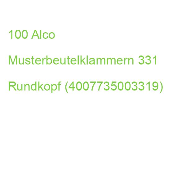 100 Alco Musterbeutelklammern 331 Rundkopf (4007735003319)