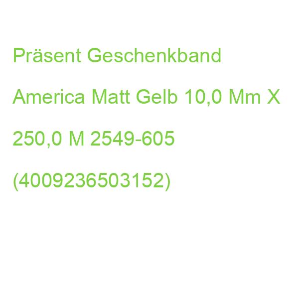Präsent Geschenkband America Matt Gelb 10,0 Mm X 250,0 M 2549-605 (4009236503152)
