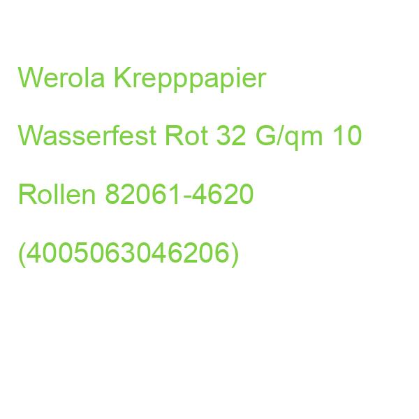 Werola Krepppapier Wasserfest Rot 32 G/qm 10 Rollen 82061-4620 (4005063046206)
