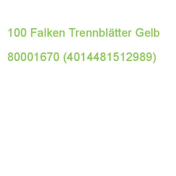 Falken Trennblätter Din A4 1-0 Gelb, 230 G/qm, 100 St. 80001670 (4014481512989)