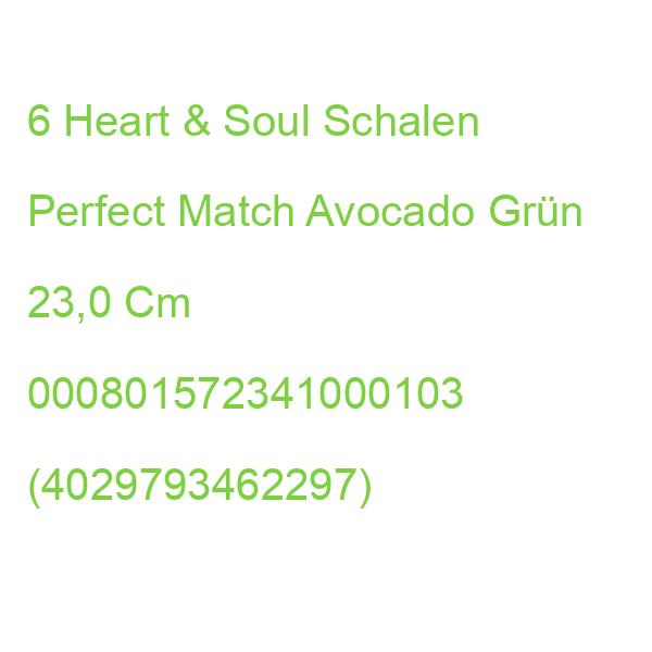 6 Heart & Soul Schalen Perfect Match Avocado Grün 23,0 Cm 000801572341000103 (4029793462297)
