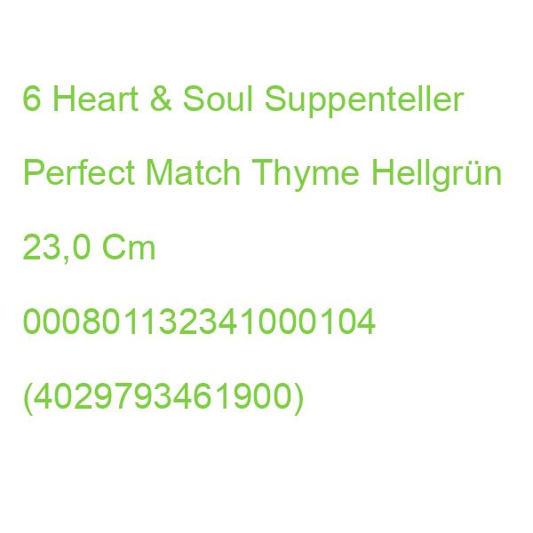 6 Heart & Soul Suppenteller Perfect Match Thyme Hellgrün 23,0 Cm 000801132341000104 (4029793461900)