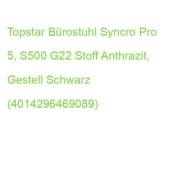 Topstar Bürostuhl Syncro Pro 5, S500 G22 Stoff Anthrazit, Gestell Schwarz (4014296469089)
