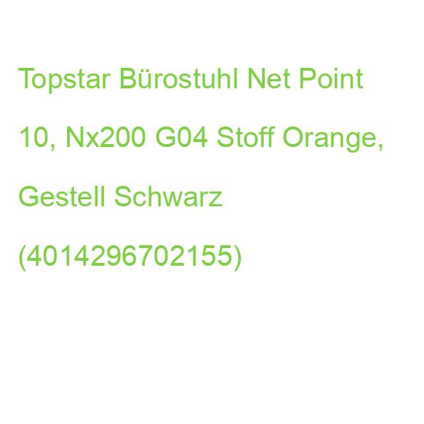 Topstar Bürostuhl Net Point 10, Nx200 G04 Stoff Orange, Gestell Schwarz (4014296702155)