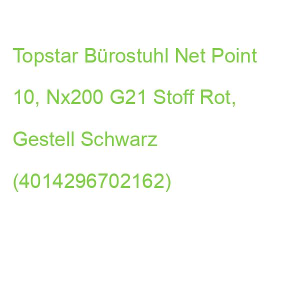 Topstar Bürostuhl Net Point 10, Nx200 G21 Stoff Rot, Gestell Schwarz (4014296702162)