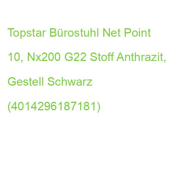 Topstar Bürostuhl Net Point 10, Nx200 G22 Stoff Anthrazit, Gestell Schwarz (4014296187181)