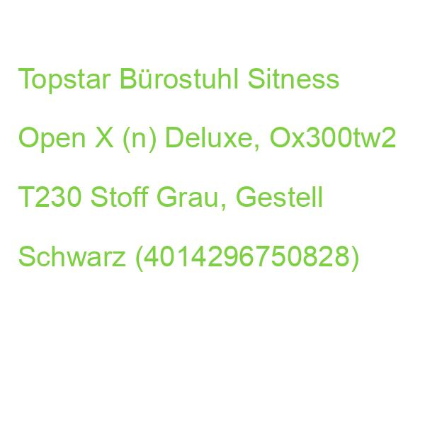 Topstar Bürostuhl Sitness Open X (n) Deluxe, Ox300tw2 T230 Stoff Grau, Gestell Schwarz (4014296750828)