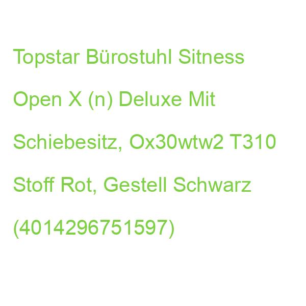 Topstar Bürostuhl Sitness Open X (n) Deluxe Mit Schiebesitz, Ox30wtw2 T310 Stoff Rot, Gestell Schwarz (4014296751597)