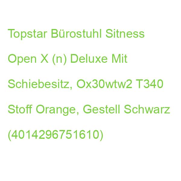 Topstar Bürostuhl Sitness Open X (n) Deluxe Mit Schiebesitz, Ox30wtw2 T340 Stoff Orange, Gestell Schwarz (4014296751610)