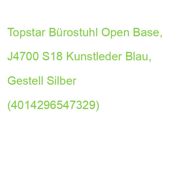 Topstar Bürostuhl Open Base, J4700 S18 Kunstleder Blau, Gestell Silber (4014296547329)