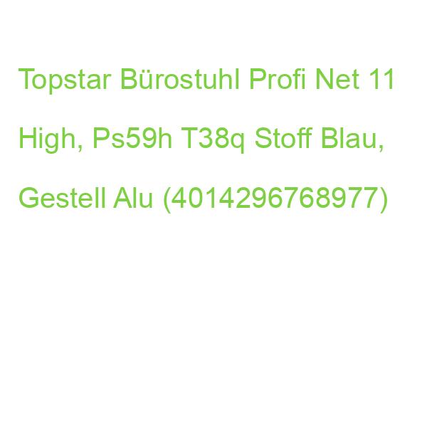 Topstar Bürostuhl Profi Net 11 High, Ps59h T38q Stoff Blau, Gestell Alu (4014296768977)