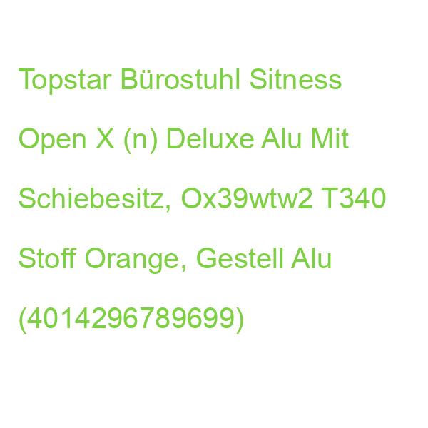 Topstar Bürostuhl Sitness Open X (n) Deluxe Alu Mit Schiebesitz, Ox39wtw2 T340 Stoff Orange, Gestell Alu (4014296789699)