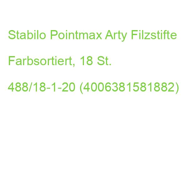 Stabilo Pointmax Arty Filzstifte Farbsortiert, 18 St. 488/18-1-20 (4006381581882)