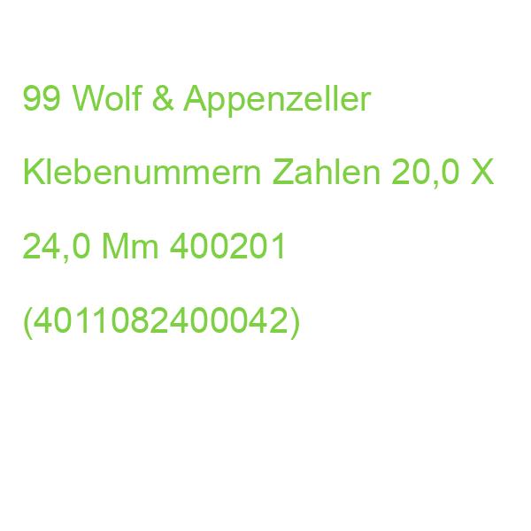 Wolf & Appenzeller Klebenummern Zahlen, Magenta 20,0 X 24,0 Mm, 100 Etiketten 400201 (4011082400042)