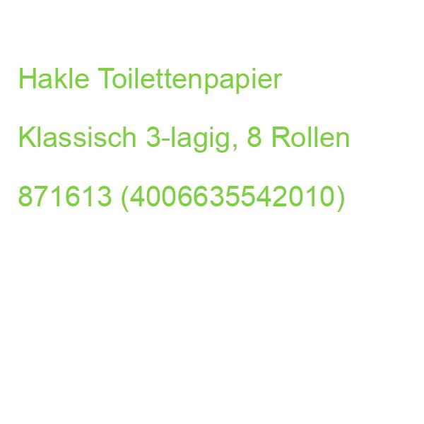 Hakle Toilettenpapier Klassisch 3-lagig, 8 Rollen 871613 (4006635542010)