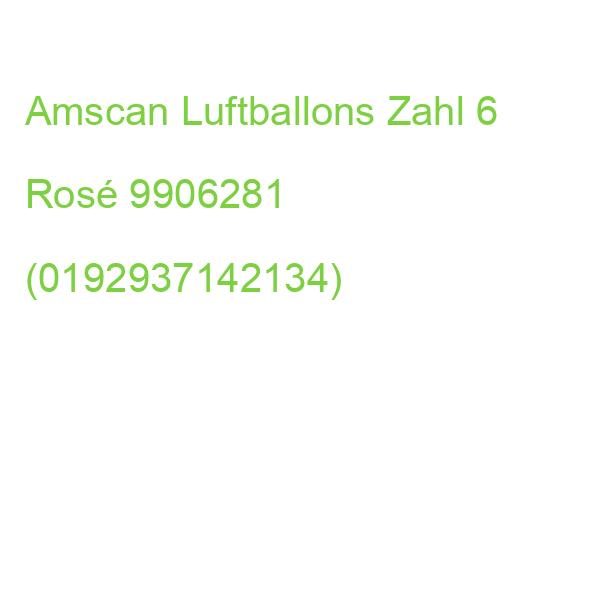 Amscan Folienballon Zahl 6 Rose, 1 St. 9906281 (0192937142134)