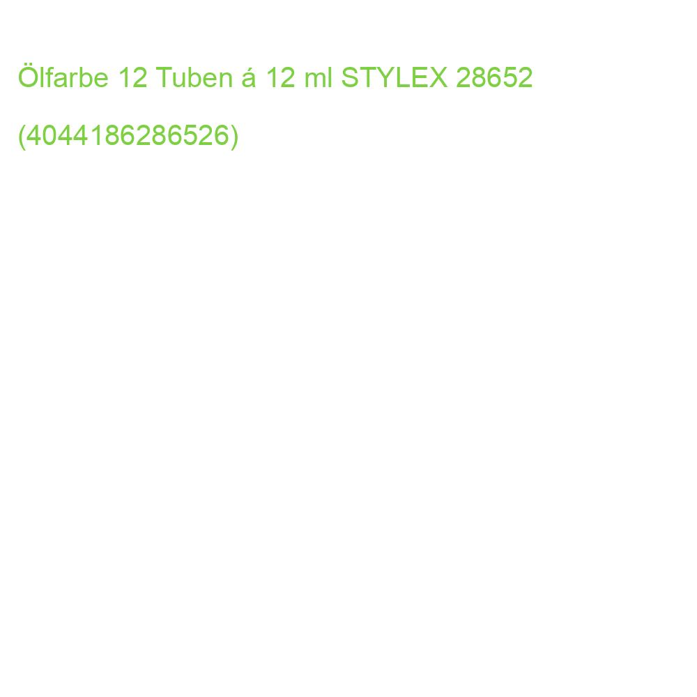 Ölfarbe 12 Tuben a 12 ml STYLEX 28652 (4044186286526)